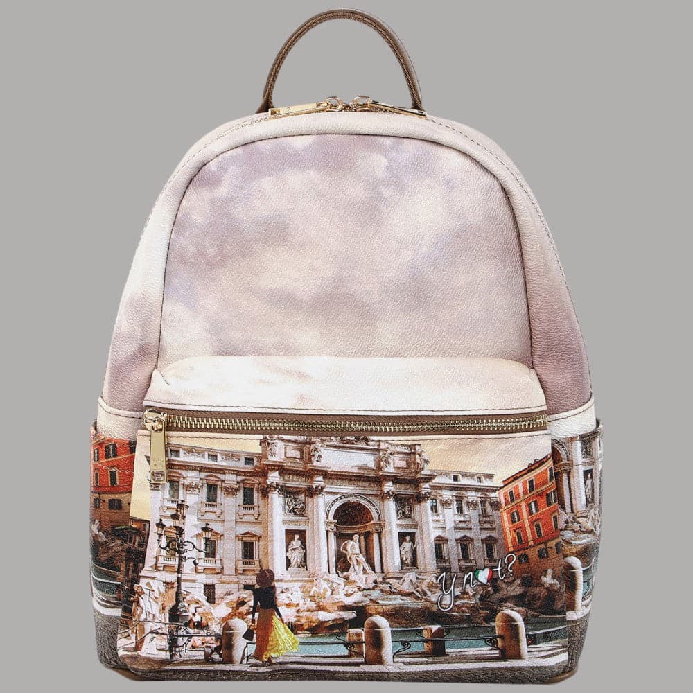 YNot Zaino Donna Backpack Yesbag Stampa Multitasche Made in Italy - 3