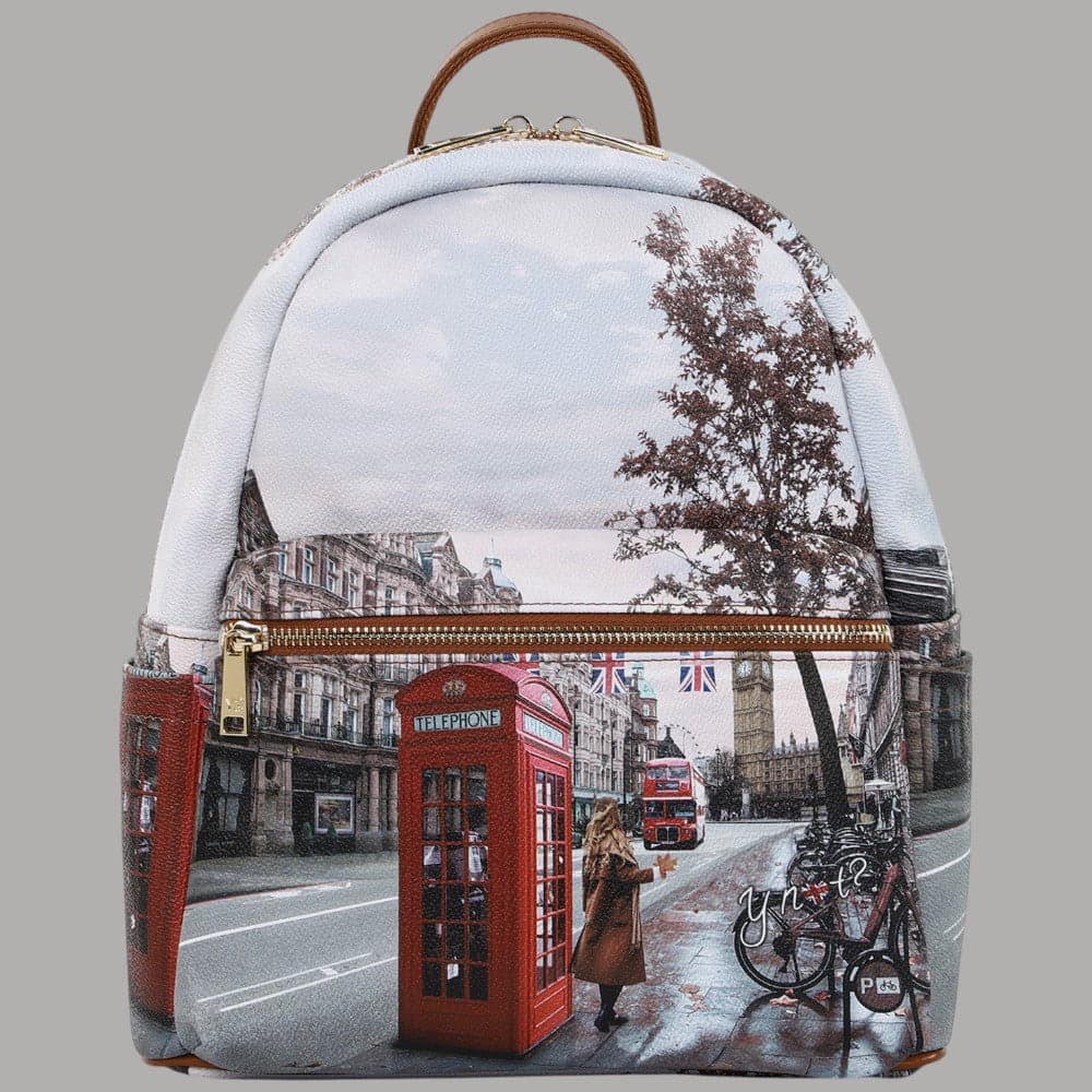 YNot zaino donna backpack stampa Red London linea Yesbag chiusura zip doppio cursore - 3