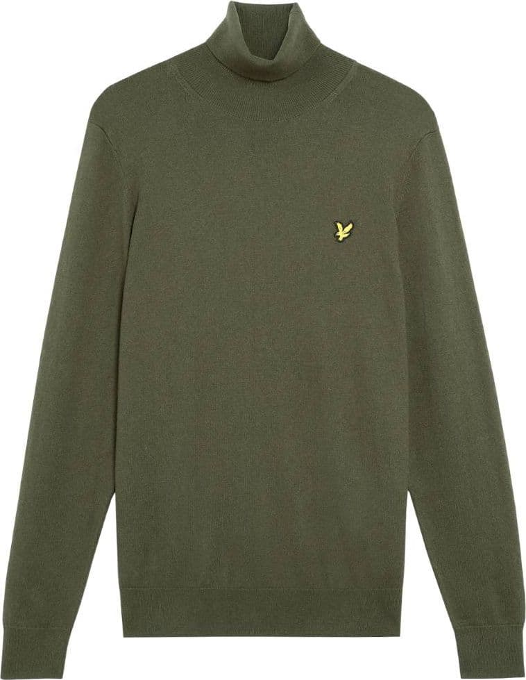 Lyle & Scott maglione collo alto verde in merino KN2103VC - 5