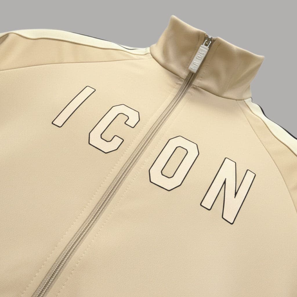 ICON felpa avorio con zip e bande laterali ICUF2W6F025 - 3