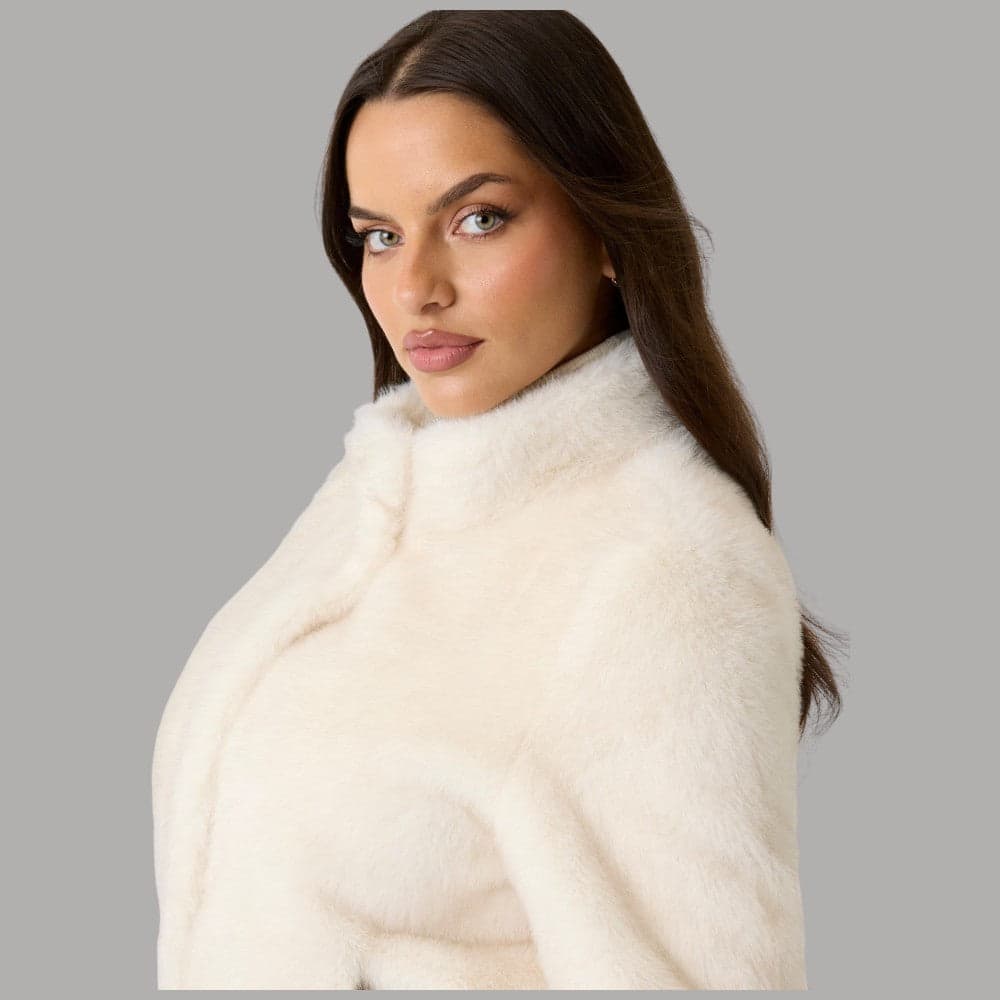 Guess eco pelliccia bianca Luna W5BL64 W3920 G012 - 2