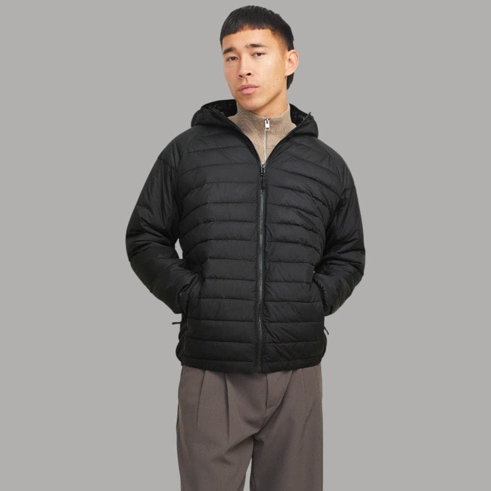 Giacca Uomo Nera Trapuntata 100gr con Cappuccio Jack & Jones - 2