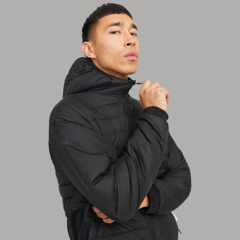 Giacca Uomo Nera Trapuntata 100gr con Cappuccio Jack & Jones - 3