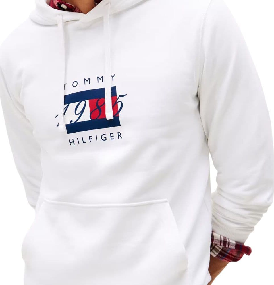 Tommy hilfiger felpa bianca con cappuccio MW0MW41332YBR - 2