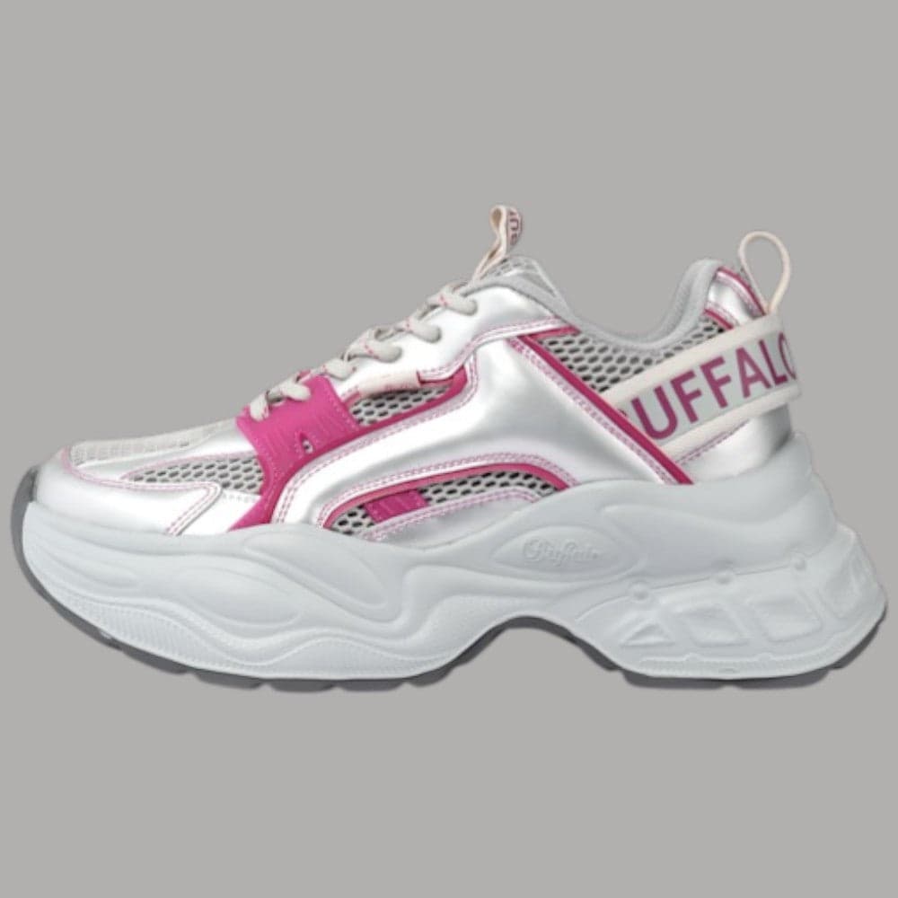 Buffalo Scarpe Yuno Platform 5.1cm Comfort Memory Foam Vegan Argento - 8