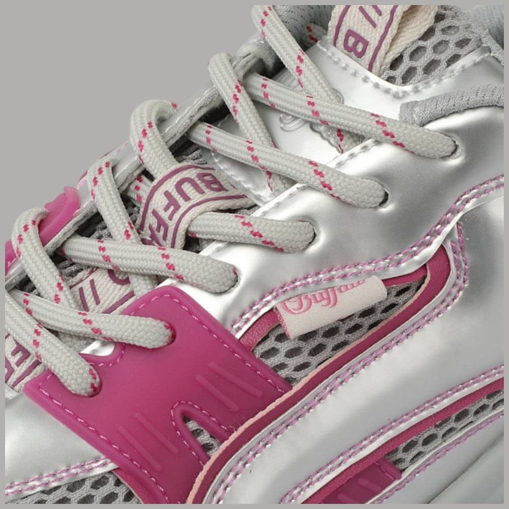 Buffalo Scarpe Yuno Platform 5.1cm Comfort Memory Foam Vegan Argento - 3