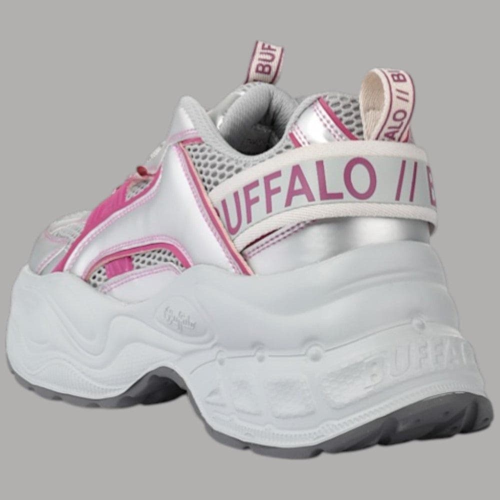 Buffalo Scarpe Yuno Platform 5.1cm Comfort Memory Foam Vegan Argento - 5