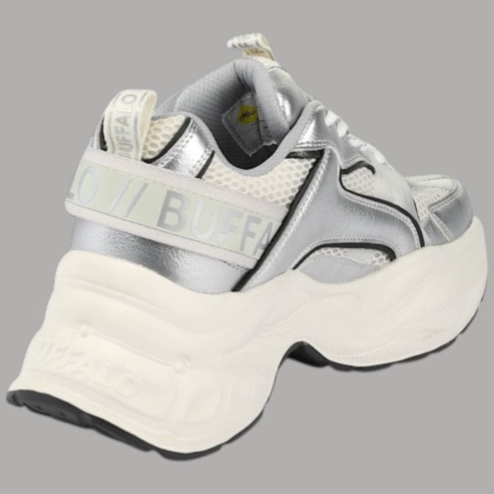 Buffalo Scarpe Yuno One Platform Vegan Memory Foam Tacco 5.1 cm Bianco - 4