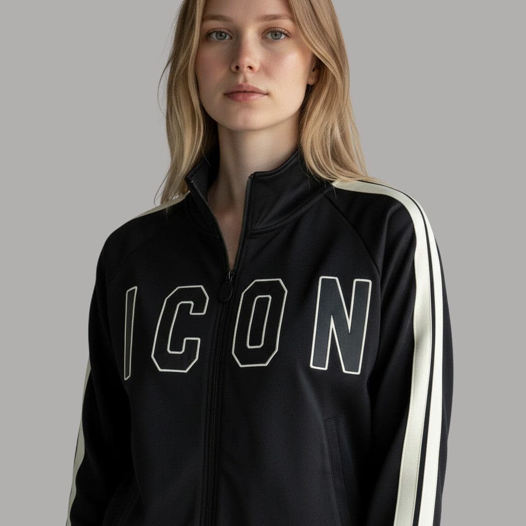 ICON felpa nera con zip con bandina ICDF2W6F016 - 2