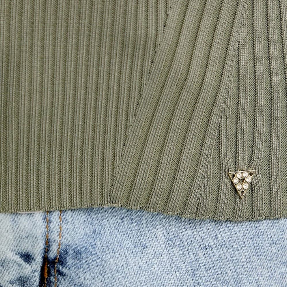 Guess maglione verde a coste W5YR08 Z0040 G831 - 4
