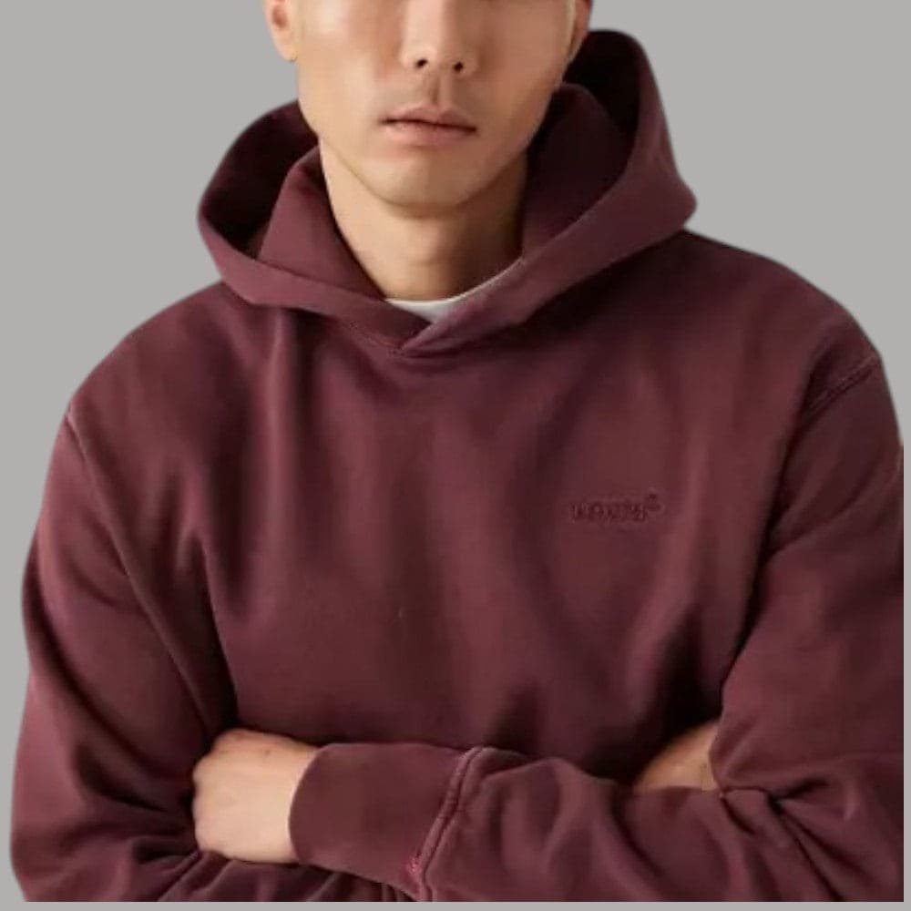 Levi's felpa bordeaux con cappuccio A84350032 - 3