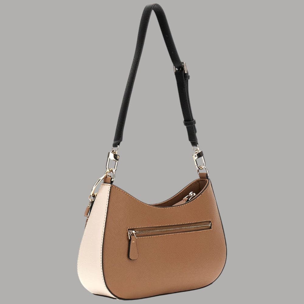 Guess borsa a spalla marrone in saffiano NOELLE HWZG96 72180 TNM - 2