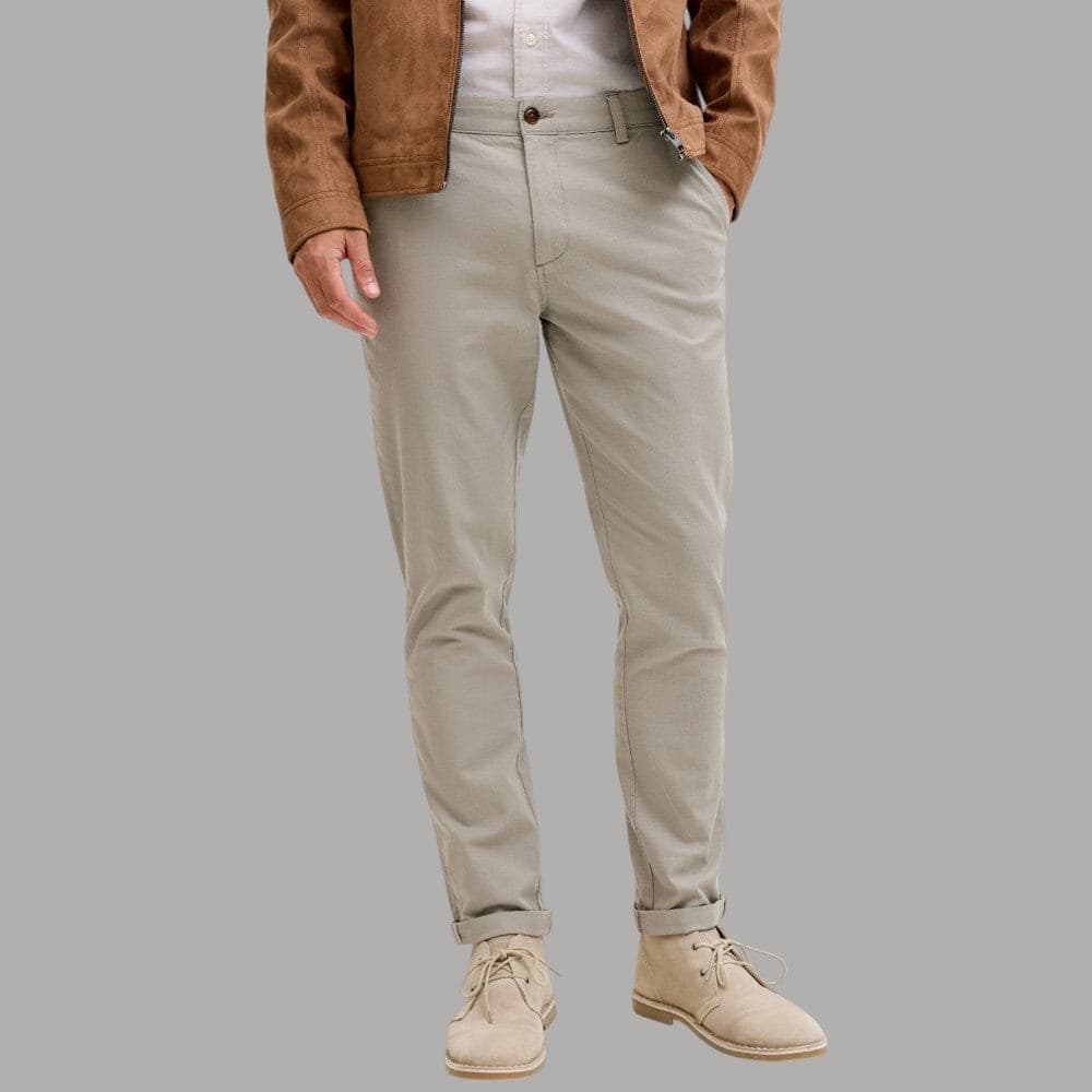 Pantaloni chino Jack & Jones slim fit testurizzati grigi - 1
