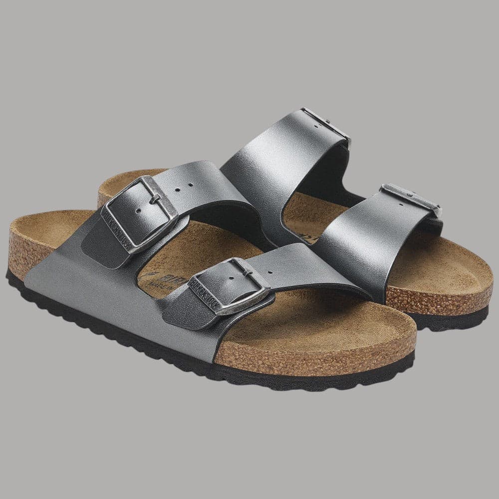 Ciabatte Birkenstock Arizona Donna Nero Metallico Stretta Fit - 3