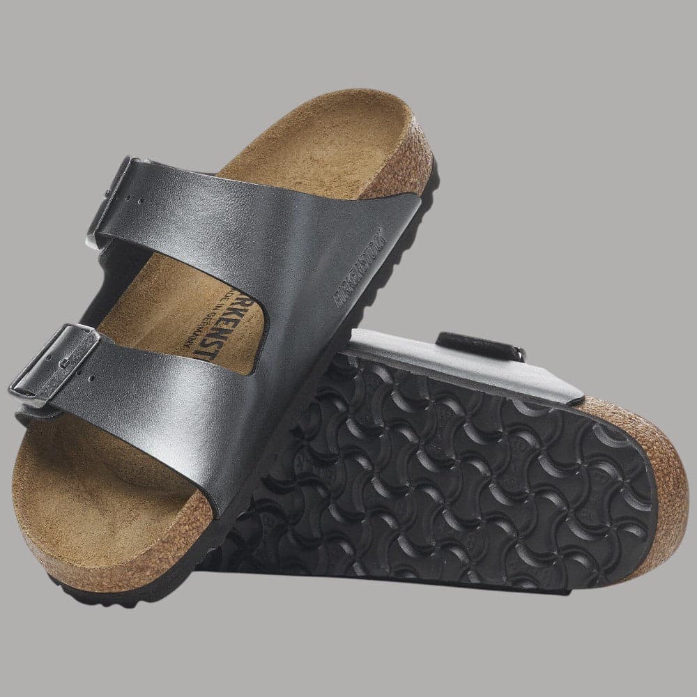 Ciabatte Birkenstock Arizona Donna Nero Metallico Stretta Fit - 5