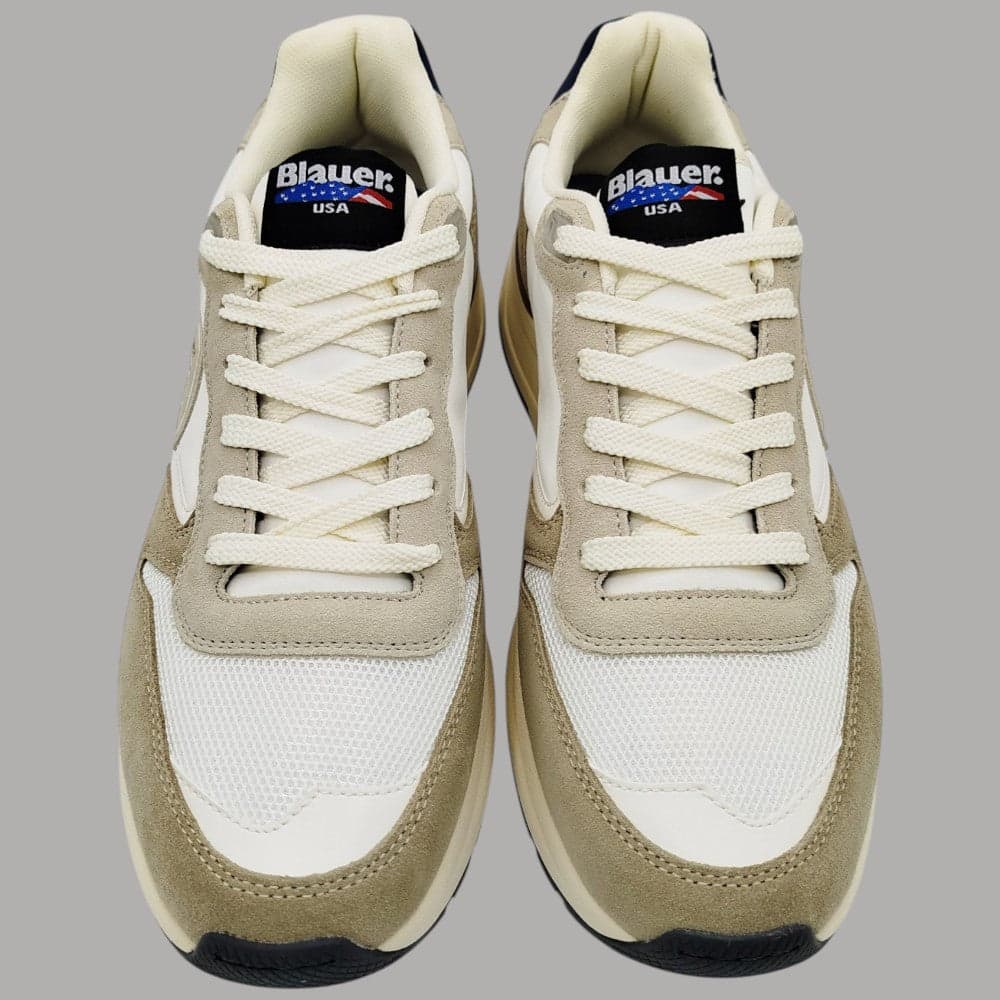 Blauer Sneakers RAY02 Uomo in Pelle e Mesh con Logo Lato - 4