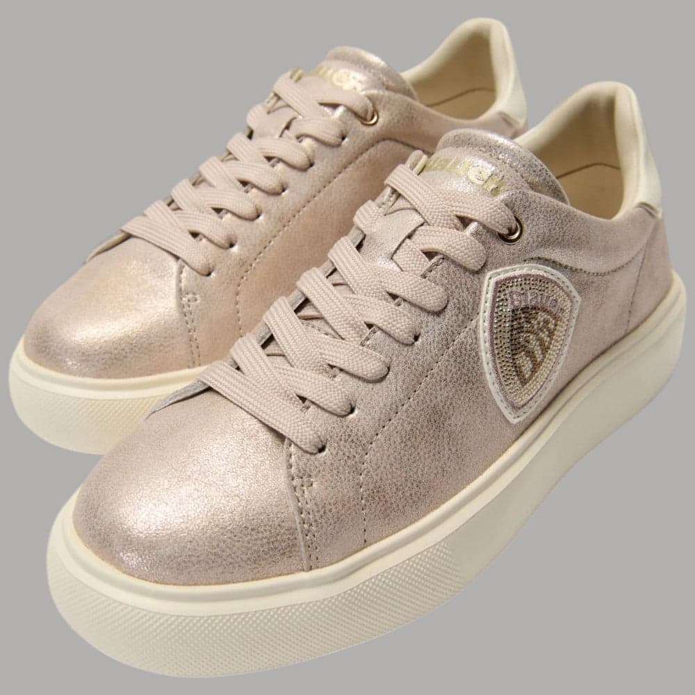 BLAUER Sneakers Donna VENUS01 Pelle Scamosciata Rosa Metallizzata - 4