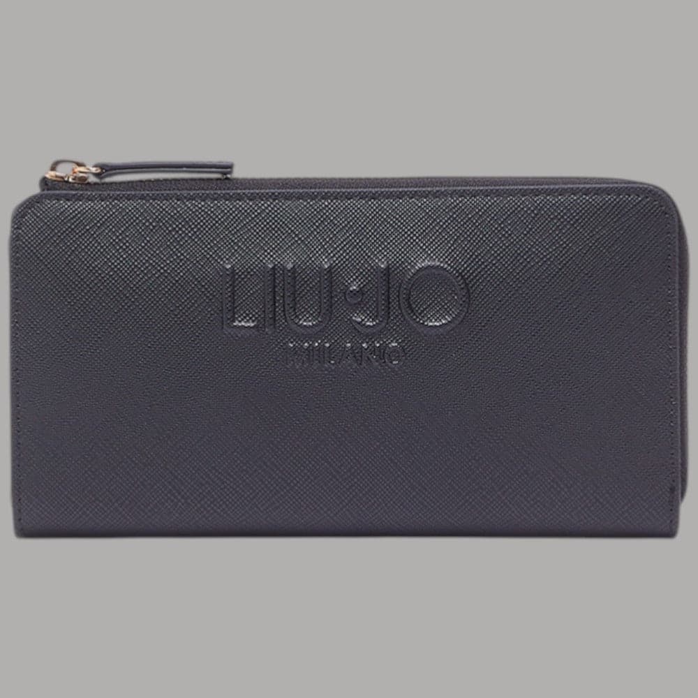 Liu Jo portafoglio grande con zip e logo rilievo saffiano donna - 7