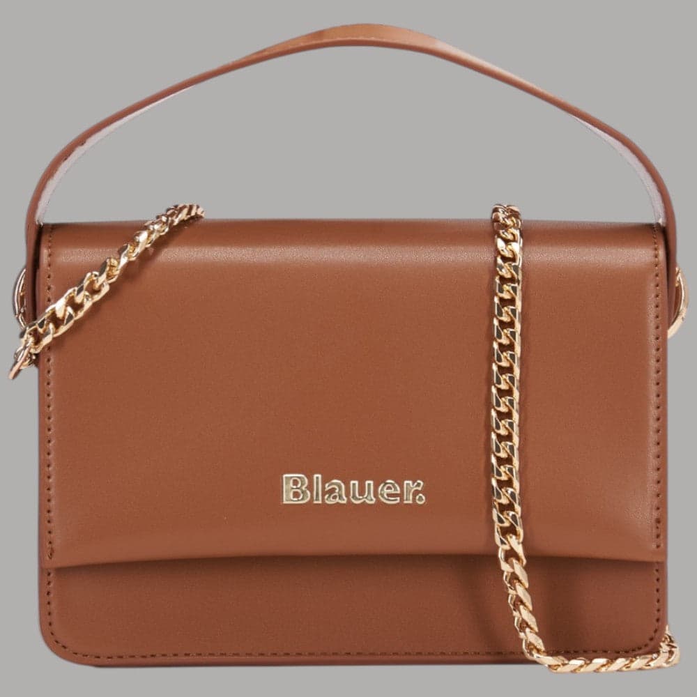 Blauer Borsa Mini Mano con Tracolla a Catena Dorata - 8