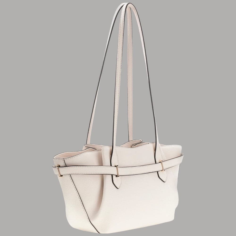 Guess Borsa a Spalla Yesba in Saffiano con Metalleria Dorata Bianco - 3
