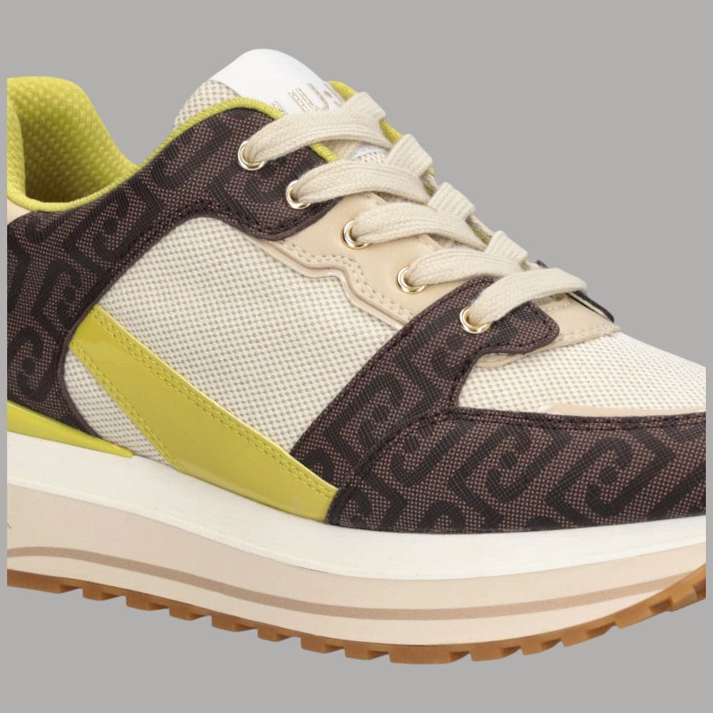 Scarpe Liu Jo MAXI WONDER Platform Marroni con Dettagli Gialli - 5