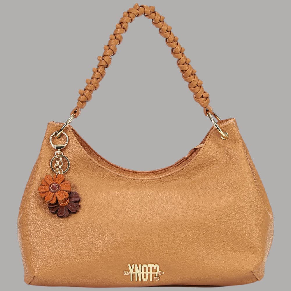 Ynot Borsa Zante Hobo Grande Eco Pelle PU Charm Rimovibile Latte - 10