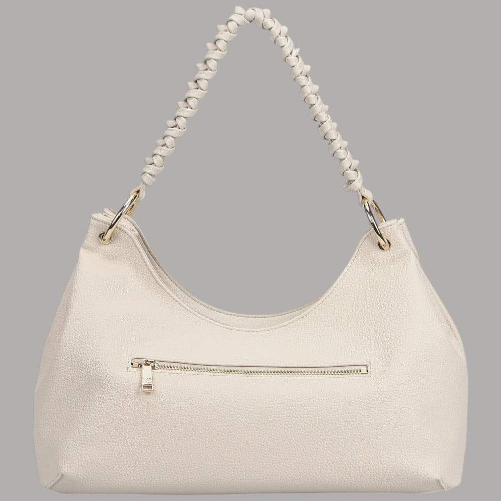 Ynot Borsa Zante Hobo Grande Eco Pelle PU Charm Rimovibile Latte - 3