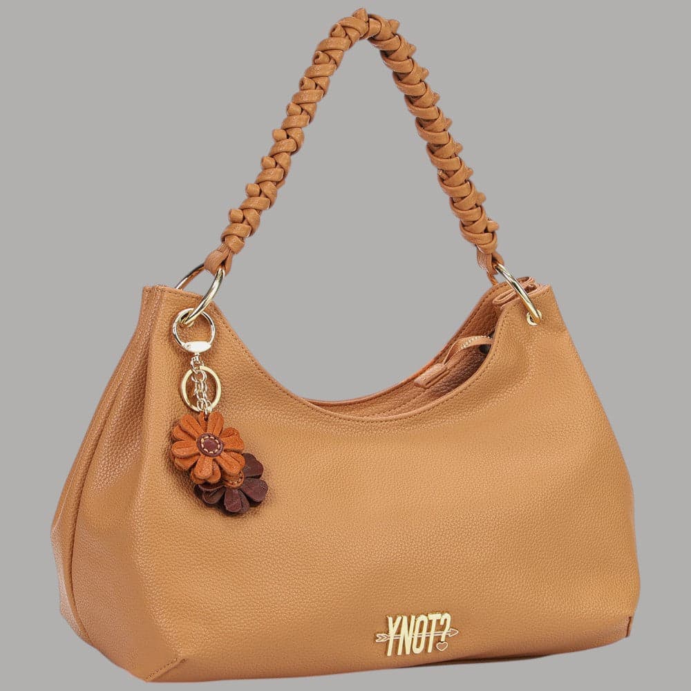 Ynot Borsa Zante Hobo Grande Eco Pelle PU Charm Rimovibile Latte - 6