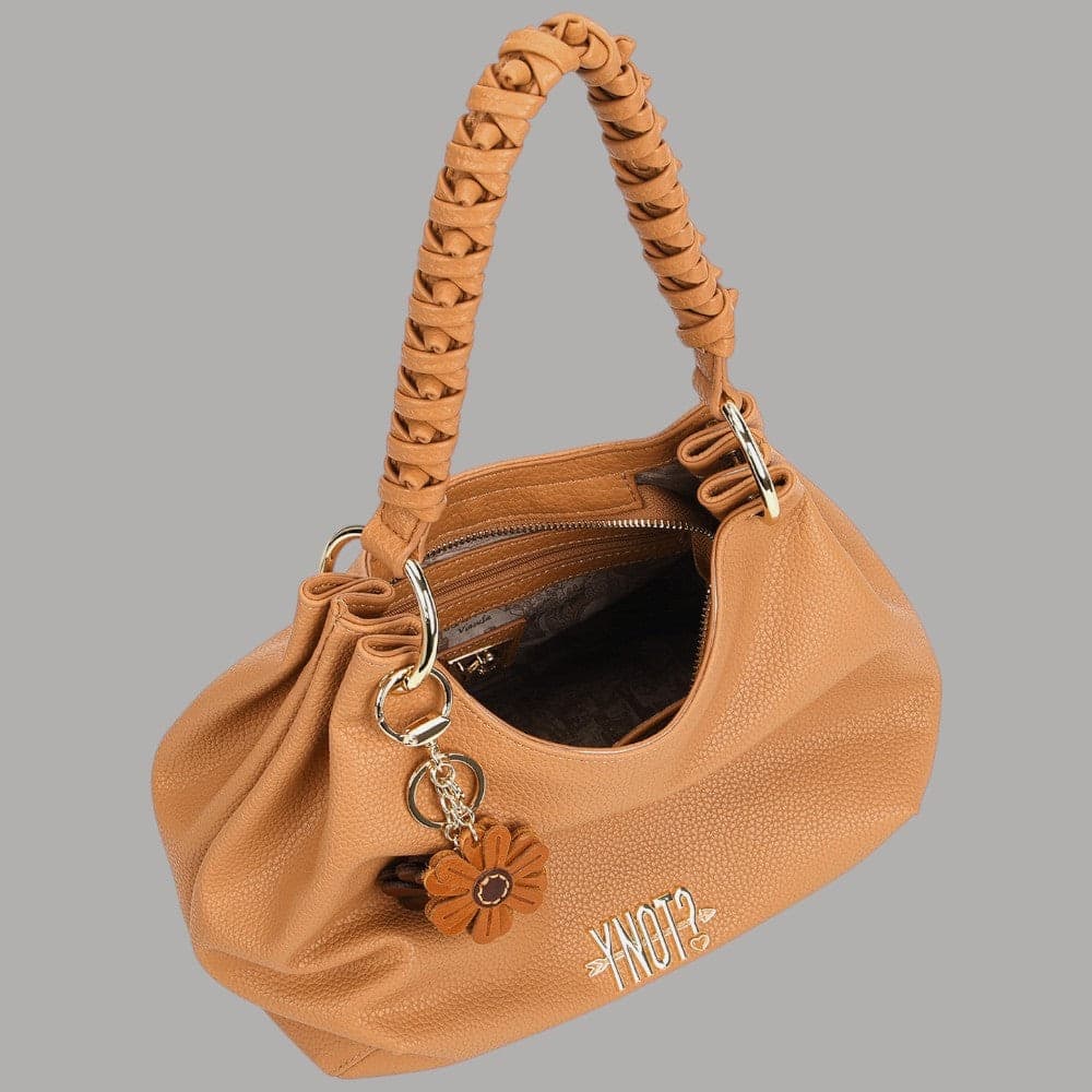 Ynot Borsa Zante Hobo Grande Eco Pelle PU Charm Rimovibile Latte - 8