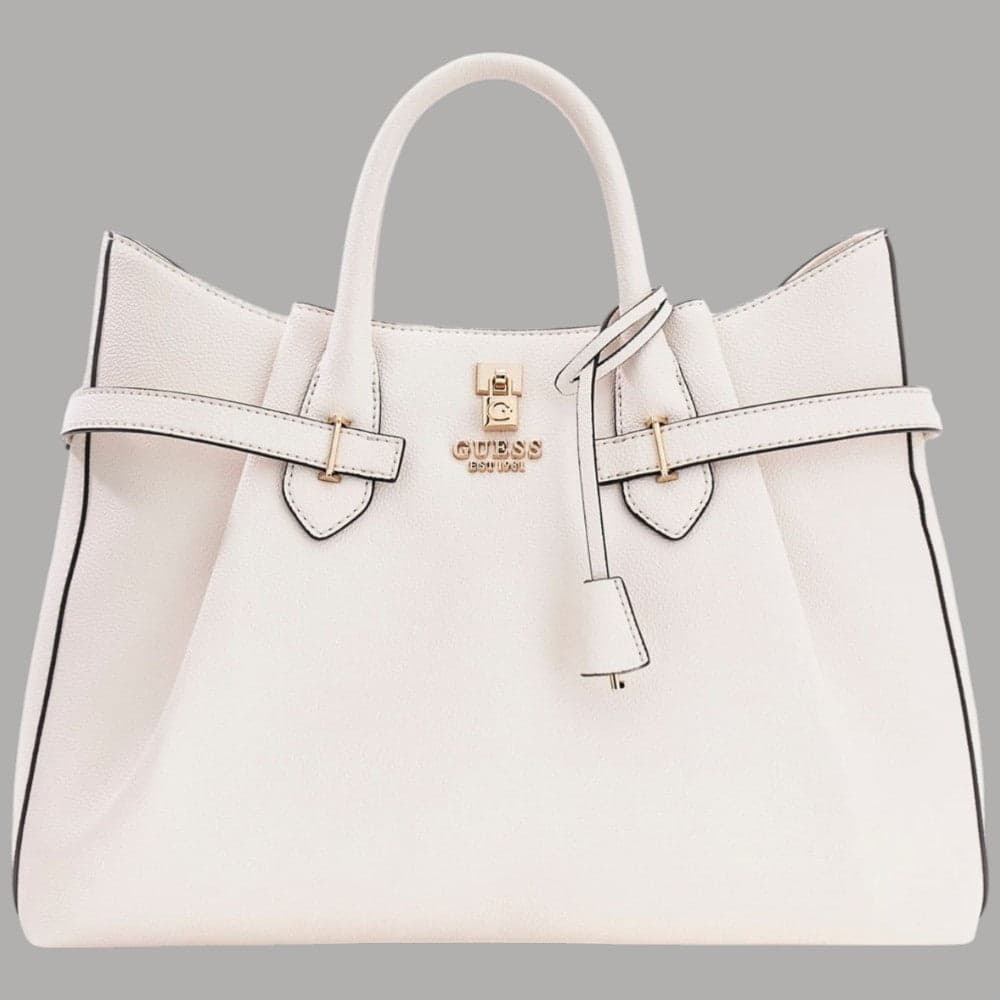 Guess Borsa a Mano Yesba con Tracolla Finitura Saffiano Bianco Elegante - 7