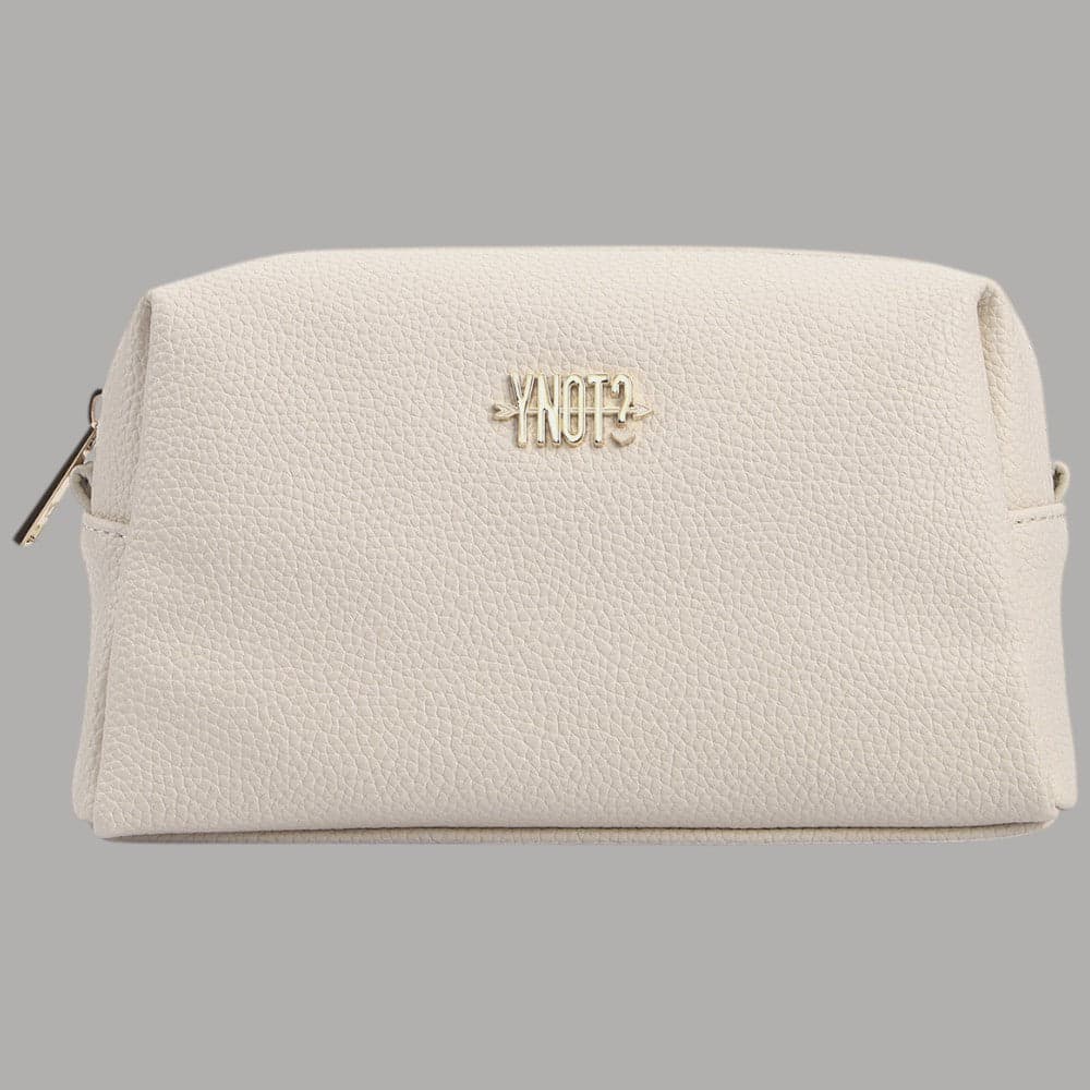 YNot Beauty Case Donna Ecopelle Compatto con Zip Elegante Latte - 5