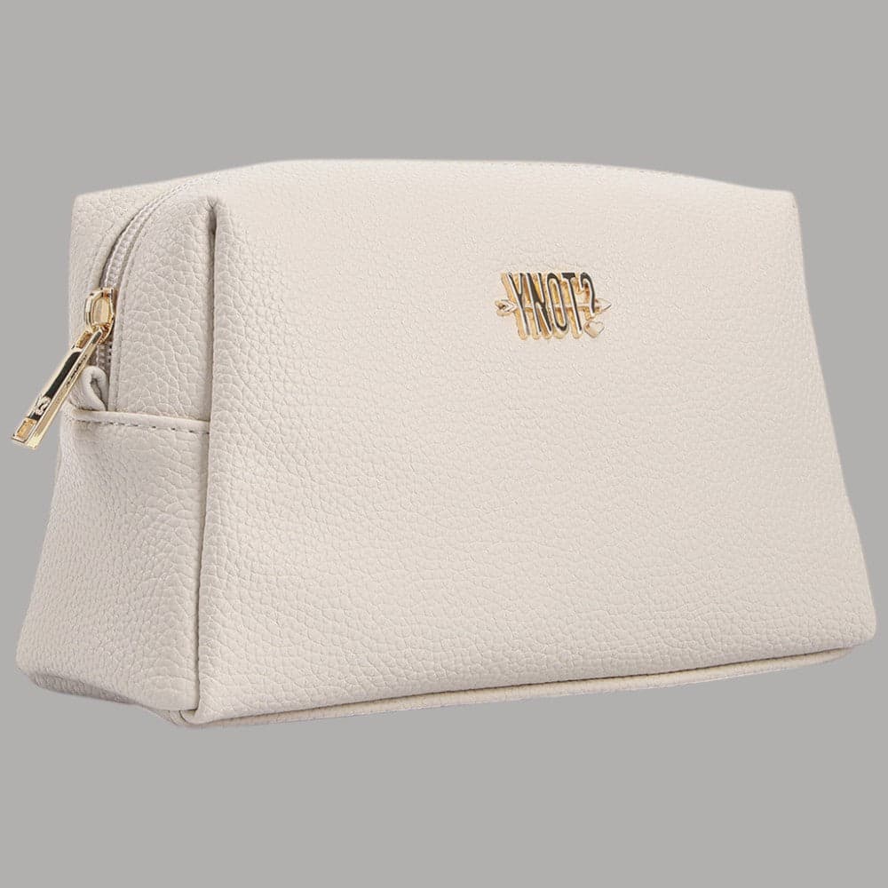 YNot Beauty Case Donna Ecopelle Compatto con Zip Elegante Latte - 2