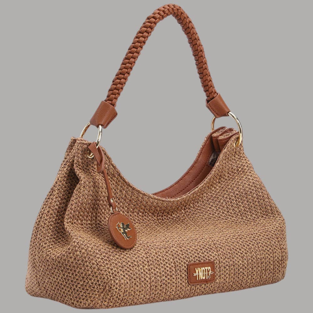 Ynot Borsa Malè XXL Effetto Paglia Tracolla Removibile e Leggera Rosa - 5