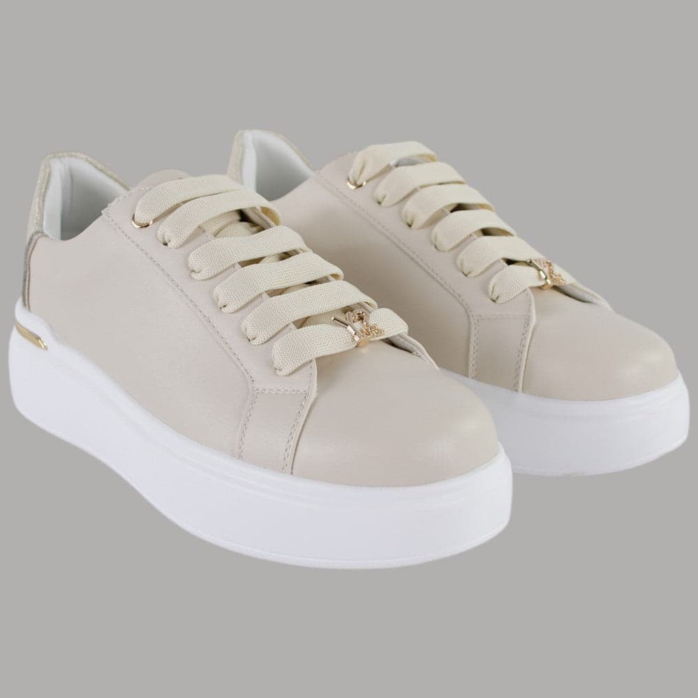 YNot Sneakers Platform GIUSY Sand Suola Alta Dettagli Brillanti - 2