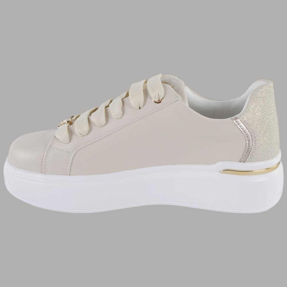 YNot Sneakers Platform GIUSY Sand Suola Alta Dettagli Brillanti - 3
