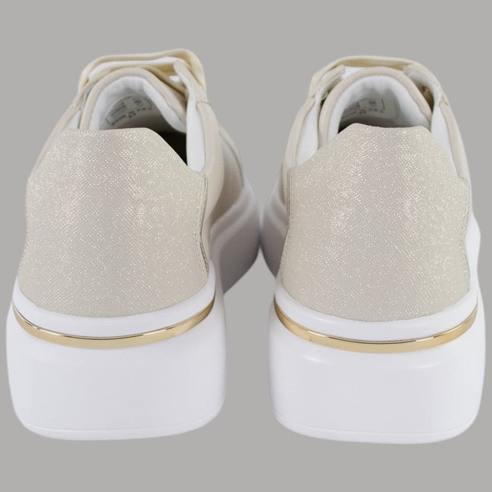 YNot Sneakers Platform GIUSY Sand Suola Alta Dettagli Brillanti - 4