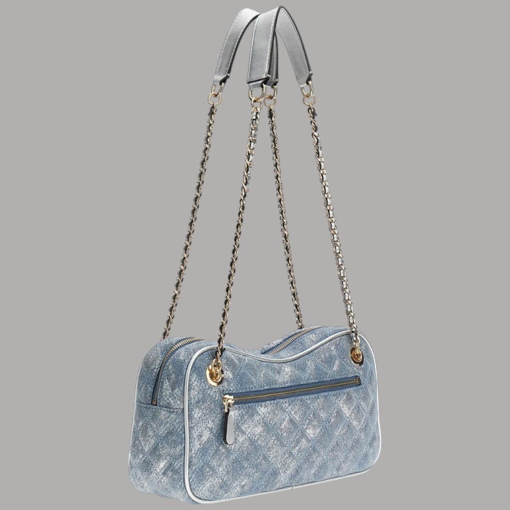 Guess Borsa a Tracolla Giully Denim Metallic Glitterata Elegante Compact - 2