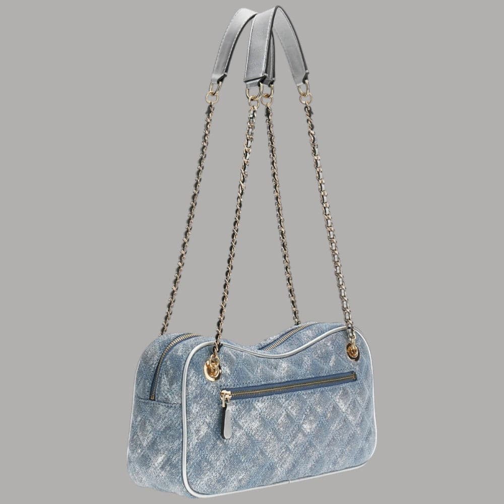 Guess Borsa a Tracolla Giully Denim Metallic Glitterata Elegante Compact - 3