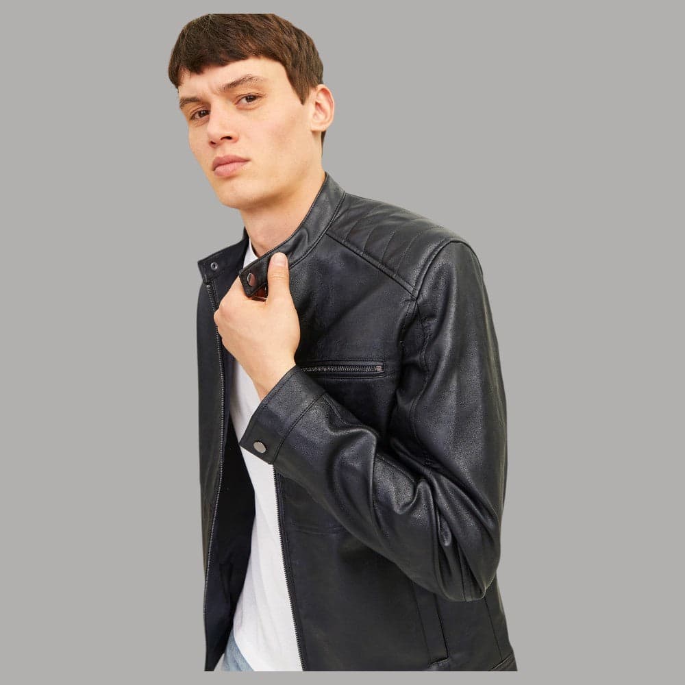 Giacca in Ecopelle Biker Uomo Jack Jones DYLAN 12261196 - 3
