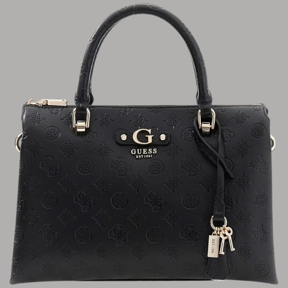 Guess Borsa a Mano e Tracolla Dita Logo 4G Peony Similpelle Nero