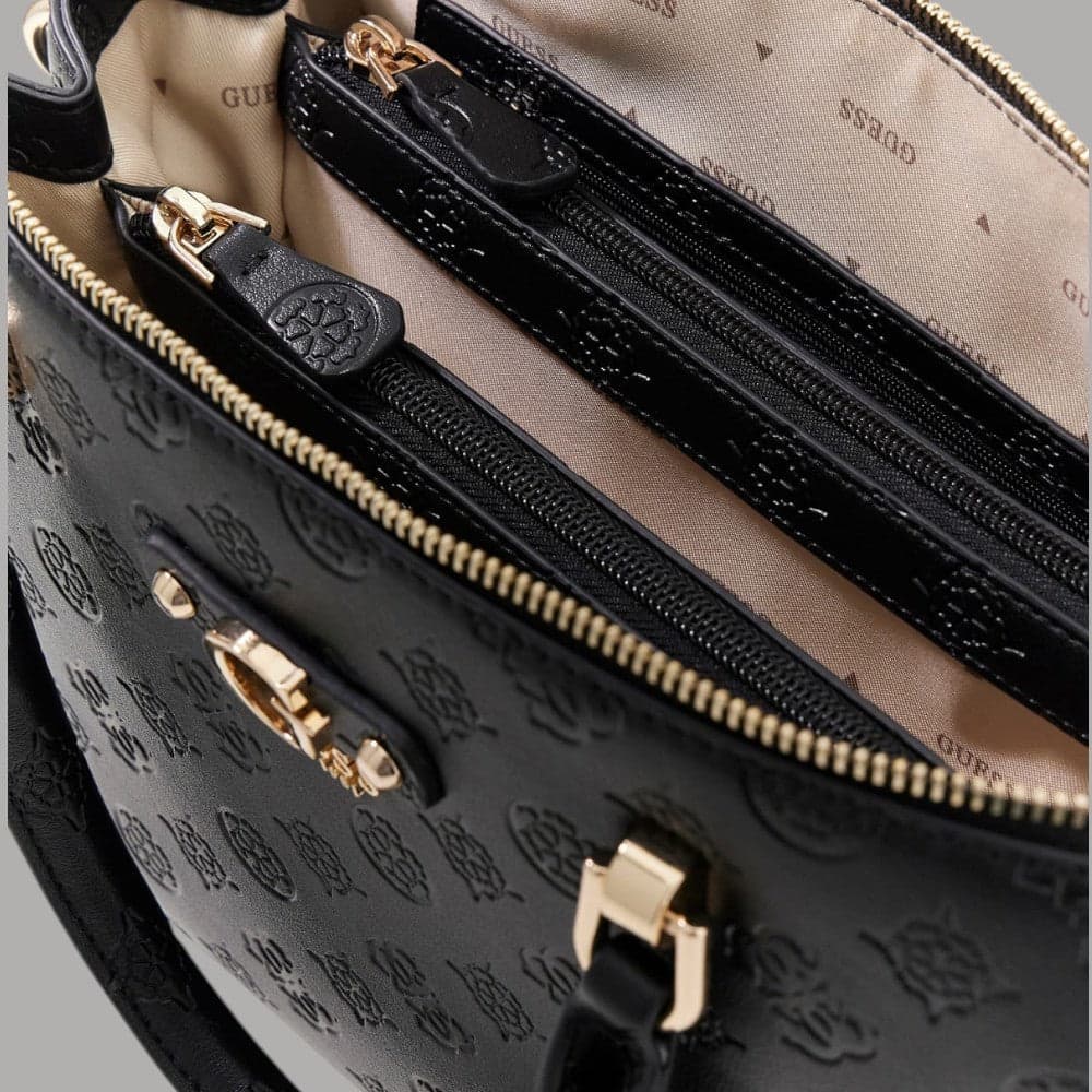 Guess Borsa a Mano e Tracolla Dita Logo 4G Peony Similpelle Nero - 3