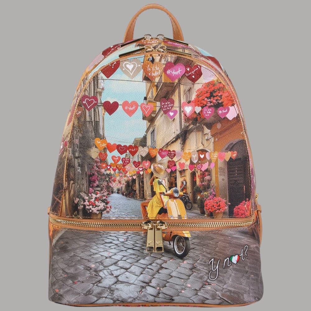 YNot zaino donna stampa città funzionale elegante tasche multiple regolabile - 12