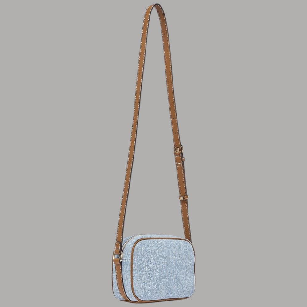 Liu Jo Borsa Tracolla Denim Chiaro Logo Rilievo Elegante - 6