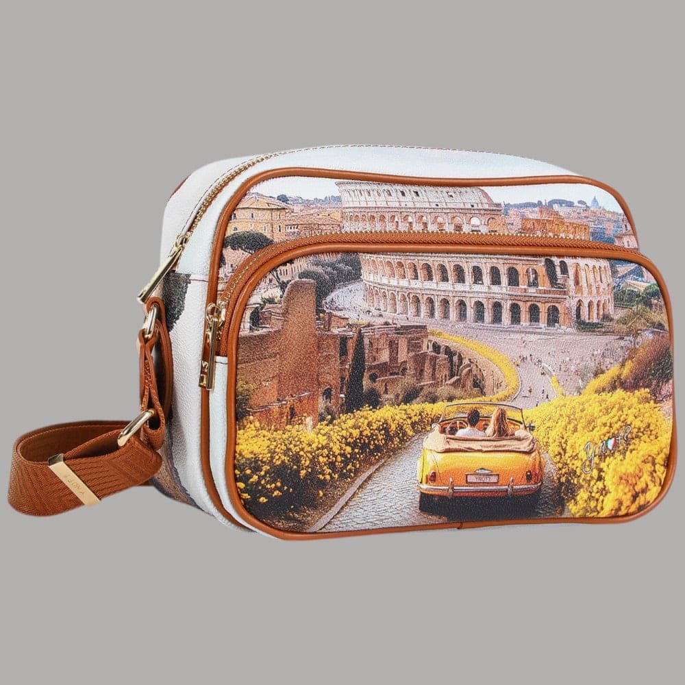 YNot Borsa a Tracolla Reporter Stampa Città Eco Pelle PVC Elegante - 2