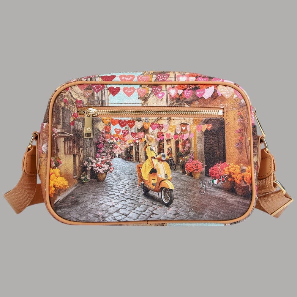 YNot Borsa a Tracolla Reporter Stampa Città Eco Pelle PVC Elegante - 12