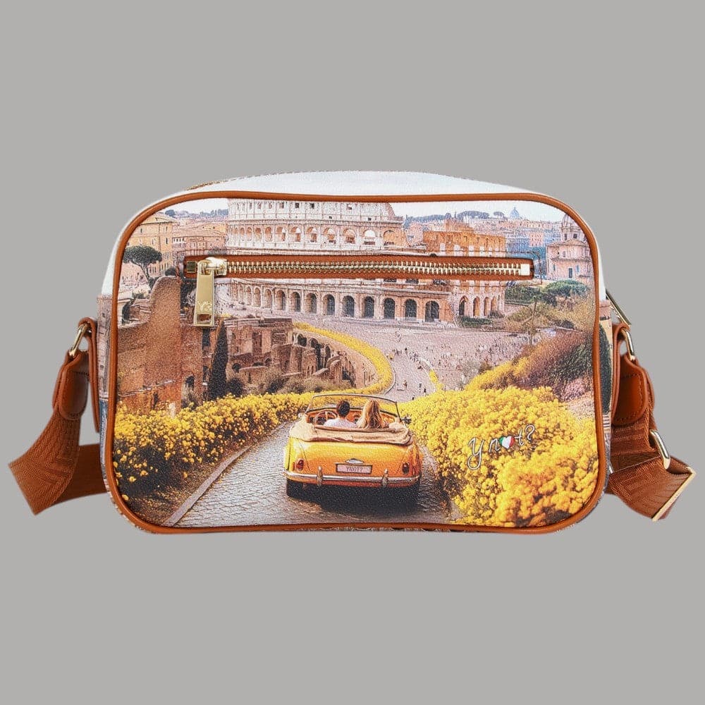 YNot Borsa a Tracolla Reporter Stampa Città Eco Pelle PVC Elegante - 3
