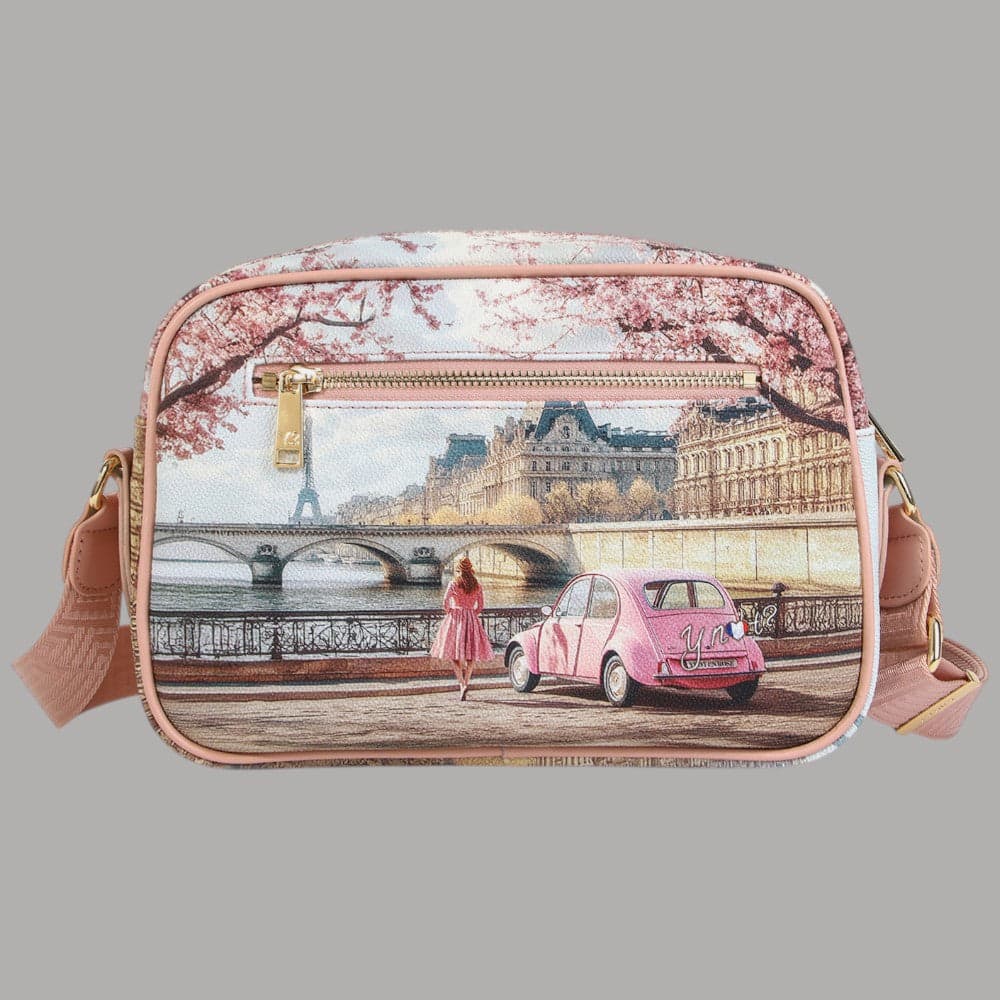YNot Borsa a Tracolla Reporter Stampa Città Eco Pelle PVC Elegante - 6