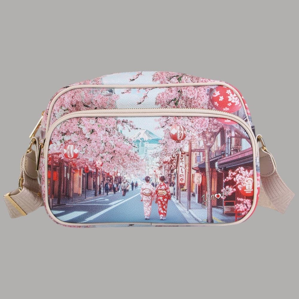 YNot Borsa a Tracolla Reporter Stampa Città Eco Pelle PVC Elegante - 7