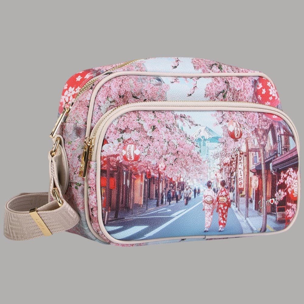 YNot Borsa a Tracolla Reporter Stampa Città Eco Pelle PVC Elegante - 8