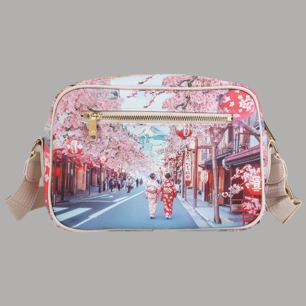 YNot Borsa a Tracolla Reporter Stampa Città Eco Pelle PVC Elegante - 9